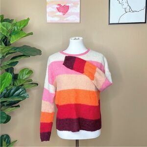 Silverflint Striped Multicolor Crewneck Sweater Size Small